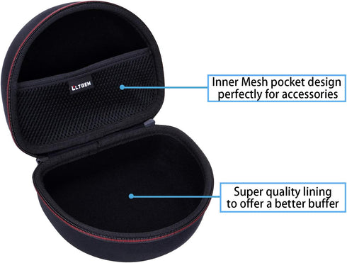 Headphone Case for Audio-Technica ATH-M30X / ATH-M50X / ATH-M40X / ATH-M50xBT2 / ATH-M50xBT2DS Headphones - Hard Travel Carrying Protective Storage Bag(Black+Black)