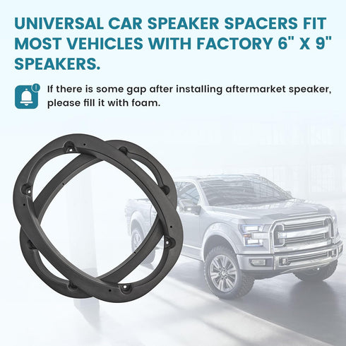 6X9 Inch Universal Plastic Vehicle Speaker Spacer Ring Adapter, 1 Pair Car Speaker Mounting Bracket