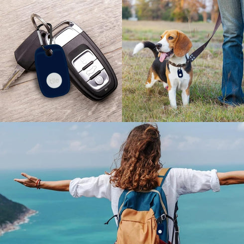 Protection Case for Tile Pro 2022 Tracker, 4 Pack Silicone Soft Cover with Keychain, Scratch Resistant Sleeve