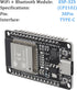 AITRIP 2PCS ESP-32 CP2102 Chip+2PCS 0.96 Inch I2C 12864 SSD1306 30pcs 20cm USB-C Development Board OLED IIC Display