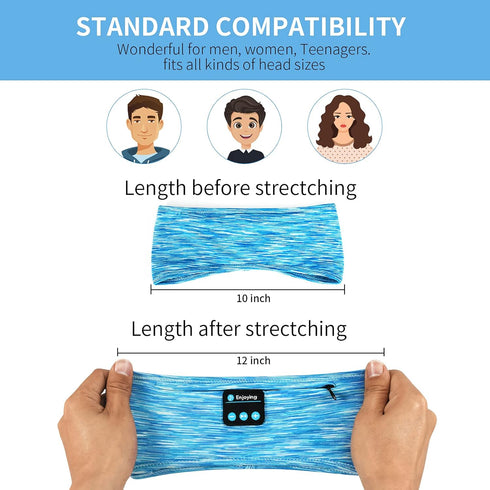 Sleep Headphones, wireless Headband with Zip Pocket Wireless Music Sport Headbands with Ultra-Thin HD Stereo Speakers for Side Sleepers, Meditation,Relaxation and Sport(Blue)