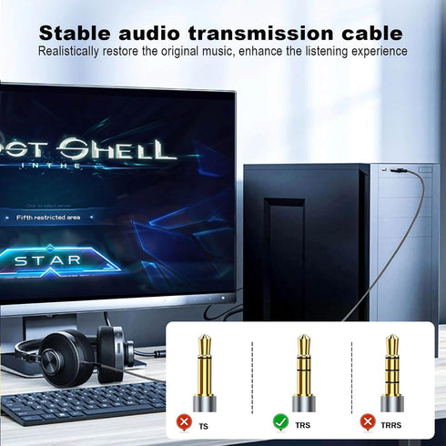 USB to 3.5mm Audio Aux Cable, 10FT/3M USB Male to AUX Male Jack TRS Stereo Cord for PC, Laptop, Speaker, Headphones,