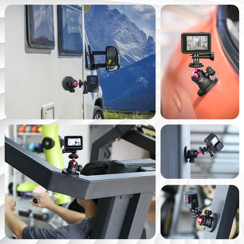 ULANZI Magnetic Camera Mount for GoPro, Strong Magnetic Mount with 360° Rotation Ball Head, Compatible with GoPro Hero