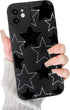 Compatible Black&White Star iPhone 11 Case, Cute Cool Design for Girls Women, Soft TPU Shockproof Protective