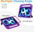 BMOUO Kids Case for iPad Air 5th/4th Generation, Built-in Screen Protector, Shockproof Handle Stand, Purple