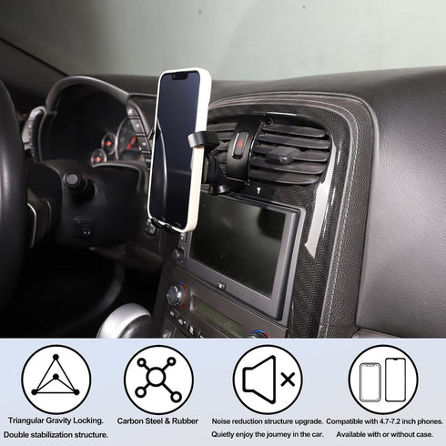 Car Mobile Phone Holder for C6 Corvette 2005-2013 - Center Console Magnetic Suction Mount Bracket Stand