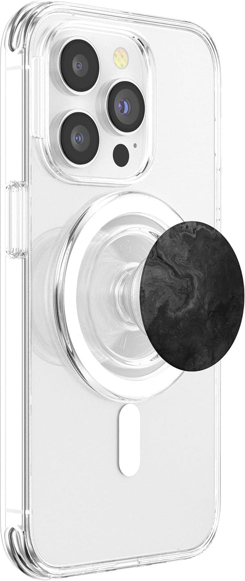 PopSockets PopGrip for MagSafe - Stone-Washed Black Grey Abstract Art