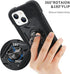 MARKILL iPhone 14 & 13 Case, Black, 360° Rotating Ring Stand, Military Grade Drop Protection, Rugged Heavy Duty Cover