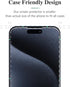 Pokolan (3-Pack) Tempered Glass Screen Protector for iPhone 15 Pro, 9H Hardness, Bubble Free, Easy to Install, Case