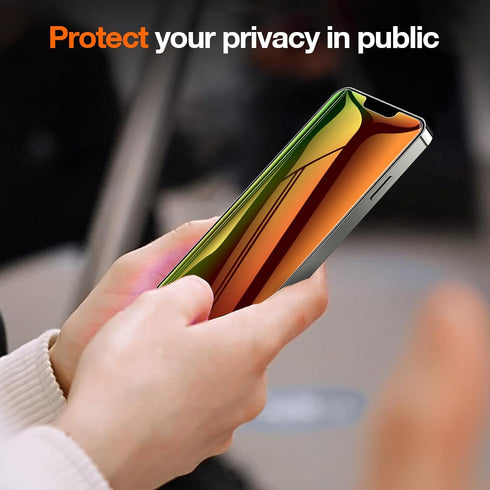 Fotbor Privacy Screen Protector for iPhone 12 Pro Max, 2 Pack Colorful Gradient Anti-Spy Anti-Blue Light Eye Protection