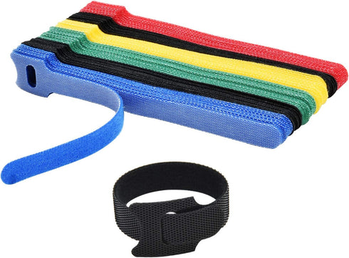 HMROPE 60PCS Fastening Cable Ties Reusable, Premium 6-Inch Adjustable Cord Ties, Microfiber Cloth