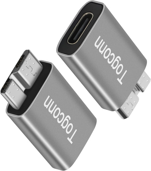 Micro B to USB C 3.1 Adapter (2 Pack), USB Type-C (Female) to Micro B (Male) Connector for Charge & Data Sync
