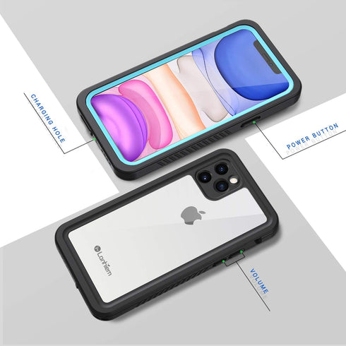 Lanhiem Waterproof Case for iPhone 11 Pro Max, 360 Full Body Protection, Clear Cover with Built-in Screen Protector