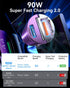 MRGLAS 90W USB C Car Charger, Super Mini Metal Fast Charging Adapter with PD+QC Dual Port for iPhone 15 14 Pro Max
