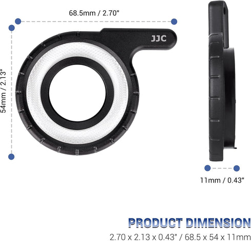 JJC LED Light Guide Ring for Olympus Tough TG-7 TG7 TG-6 TG6 TG-5 TG5 TG-4 TG4 TG-3 TG3 TG-2 TG2 Cameras, Macro Ring