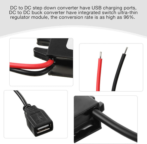 Weewooday 12v to 5v DC Converter Buck Module, USB Output Power Adapter, DC Car Power Converter Regulator (1 Piece)