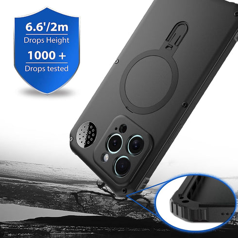 iPhone 15 Pro Max Phone Case, Compatible with MagSafe Military Grade Full Protection with Built-in Silicone Shockproof