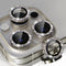 Choiche 9H Tempered Glass Camera Lens Protector for iPhone 15 Pro/Pro Max, Glitter-Titanium with Metal Ring Decoration.