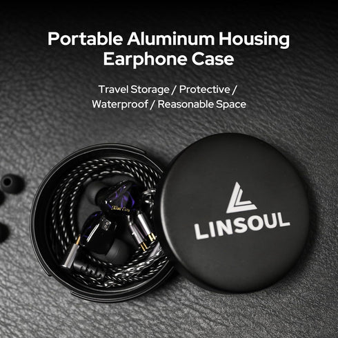 Linsoul Mini Portable Aluminum Storage Earphone Case, Water Resistant, Hard Protective Carrying Case for KZ ZS10 PRO,
