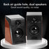 USB Wired Speakers, HiFi Clear Sound Quality Deep Bass Computer Speakers, Wooden Color for TVs and Laptops