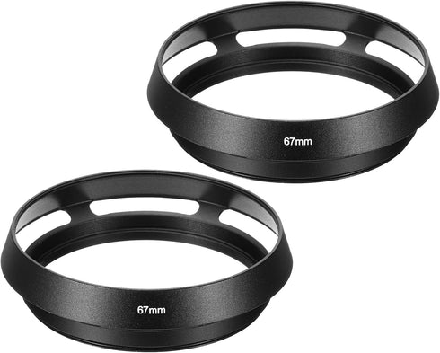 PATIKIL 67mm Lens Hood, 2Pcs Standard Vented Matte Surface Anti-Reflective for Universal Camera Lens, Black