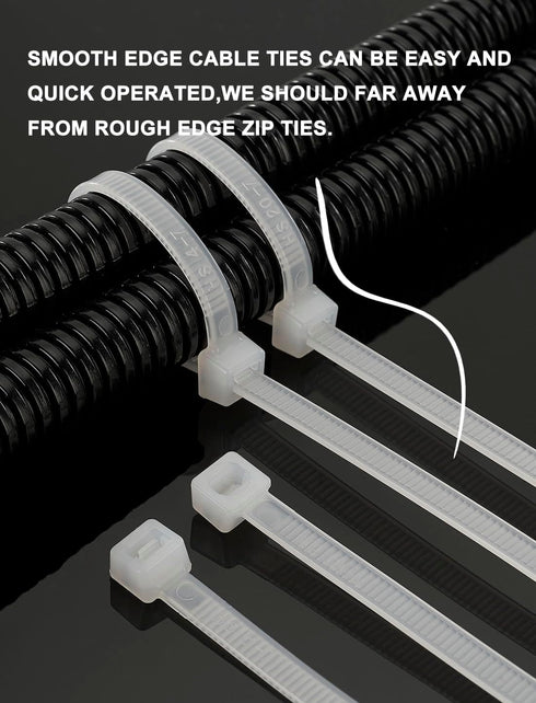 (50 Pack) 0.35 Inch 200 36 Inch HVAC,Travel,Packaging,Vessel HS Extra Long Heavy Duty Zip Tie Straps Thick Plastic Duct