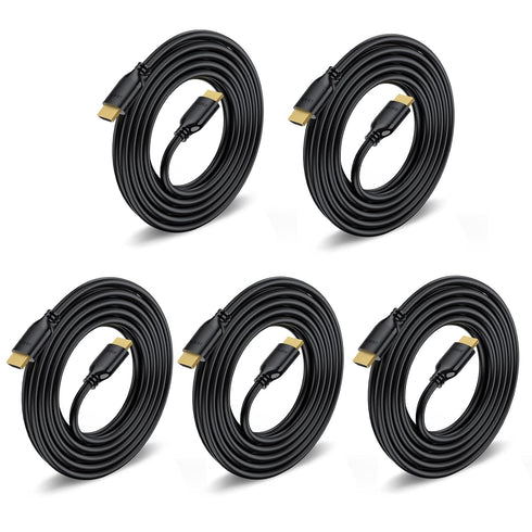 4K HDMI Cable 10FT 5-Pack, HDMI Cord 10 Foot High Speed HDMI