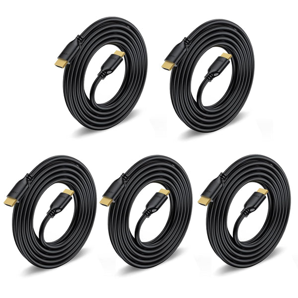 4K HDMI Cable 10FT 5-Pack, HDMI Cord 10 Foot High Speed HDMI