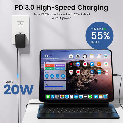 40W USB C Charger Block, Flat USB C Wall Charger Slim Dual Port Type C Fast Charging Blocks Box Brick Boxeroo Multiport PD USB Wall Plug Foldable for iPhone 15 Pro/Samsung/Tablet