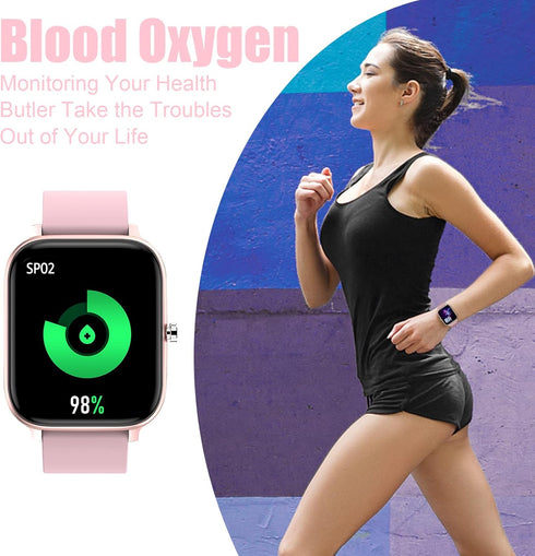 Smart Watch for Men Women - 1.69“ Full Touch Screen, IP68 Waterproof, Bluetooth Fitness Tracker with Heart Rate/Sleep