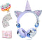 SVYHUOK Kids Headphones for Girls Children Teens, Cute Cat Ear Wired Headphones with Microphone 3.5mm Jack, Over On Ear