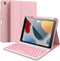 iPad 9th Generation Case with Keyboard, 7 Color Backlit Removable Bluetooth Wireless Keyboard, Pencil Holder (10.2)
