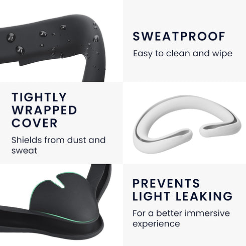 kwmobile Cover for Apple Vision Pro VR Glasses - Silicone Mask - White Compatible with VR Lenses