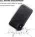 iPhone XR Wallet Case with Card Holder - Premium PU Leather Kickstand Case, Durable Shockproof Cover (Black)