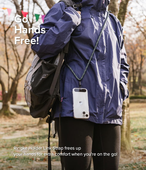 Ringke Holder Link Clear, Strap + Phone Tether Tab, Phone Lanyard for Universal Cell Phone, Crossbody Phone Strap