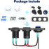 Qidoe 12V USB Panel Cigarette Lighter Socket with Rocker Switch, 58W Multiport USB Outlet for Car Marine RV Truck