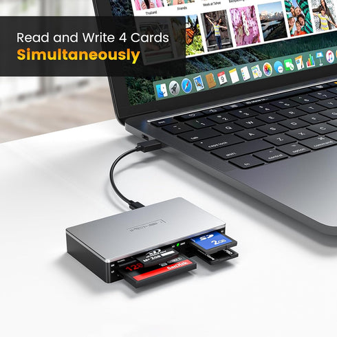 INDMEM All-in-1 MMC, SmartMedia Card Reader Writer USB Universal Multi Card Adapter Slim Hub Read Smart Media, xD, SD