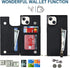 iPhone 13 Crossbody Phone Case - Black Leather Wallet with Card Holders, Adjustable Strap, Protective Design, 6.1 inch.