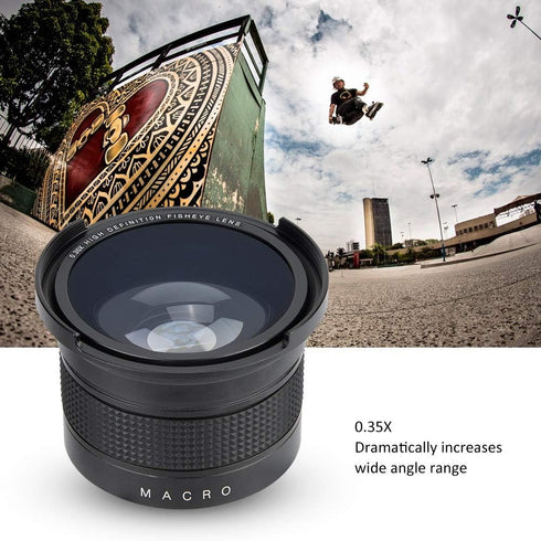 Fisheye Konverter, Minolta 52mm 0.35X Universal Wide Angle Fisheye Lens with Caps Pouch