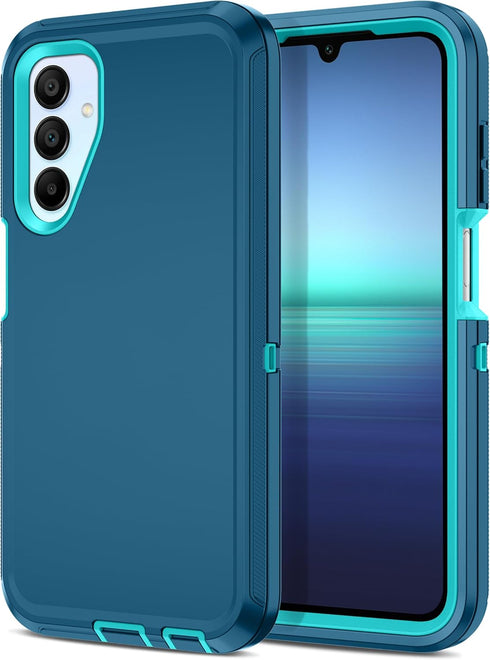 I-HONVA Rugged Heavy Duty Case for Samsung Galaxy A15 5G - Shockproof, Dust/Drop Proof, 3-Layer Protection, Turquoise.
