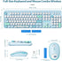 Fogruaden Wireless Keyboard and Mouse Combo, 2.4GHz Retro Typewriter Keyboard, 104 Full Size Round Keycap Cute Computer