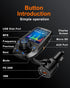 Upgraded Bluetooth FM Transmitter for Car, Wireless Radio Adapter Kit with 1.8" Color Display, Hands-Free Call, USB