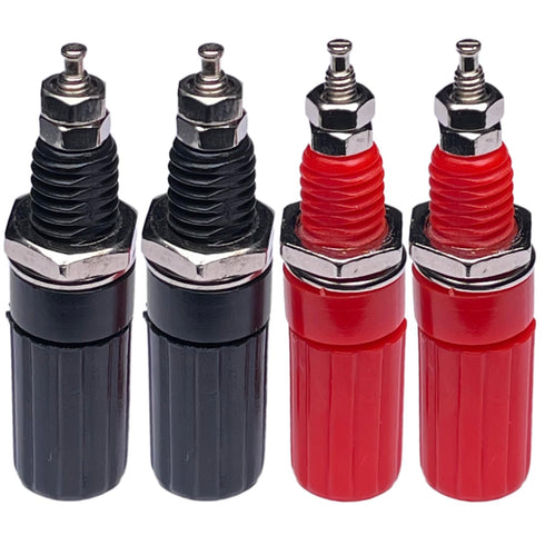 CESS Amplifier Terminal Connector Binding Post, Banana Plug Jack Socket Panel/Chassis Mount Connectors (4 Pack)