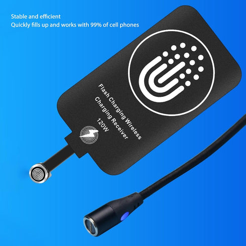 Type C Wireless Charging Receiver, 120W Magnetic/10W Wireless Charging Receiver Adapter for Galaxy A51 A40 A20E