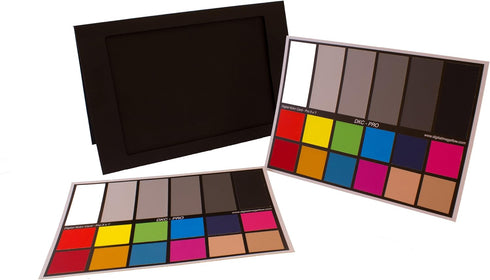 DKC-Pro 5" x 7" Set of 2 White Balance and Color Calibration Charts with 12% and 18% Gray - Pro Quality - Includes Frame Stand and User Guide by DGK Color Tools