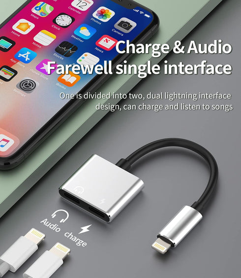 zoyuzan Double Lightning Adapter - 4 in 1 Function, Sync Over iTunes, Superior Charging Speed for Apple Devices
