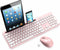 LeadsaiL Wireless Keyboard and Mouse Combo, Full-Sized Ergonomic Computer Keyboard with Phone Tablet Holder for Windows