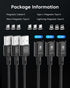 Kuulaa 3-Pack Magnetic Lightning Charging Cable, 3A Fast Charging, Nylon-Braided, 3-in-1 Tips, Compatible with All
