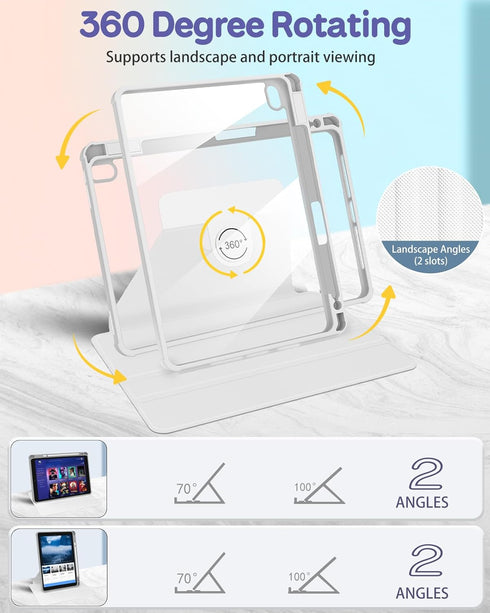 Uppuppy A16 10th 10.9 inch 360 10th 2022/11th 2025 for iPad Case for iPad Generation Case - Degree Rotating Stand Folio