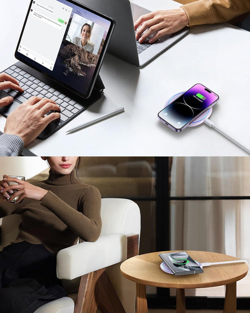 NANAMI Wireless Charger Pad, Compatible with iPhone 16/16 Plus/16 Pro/16 Pro Max, Qi Charger for Samsung Galaxy